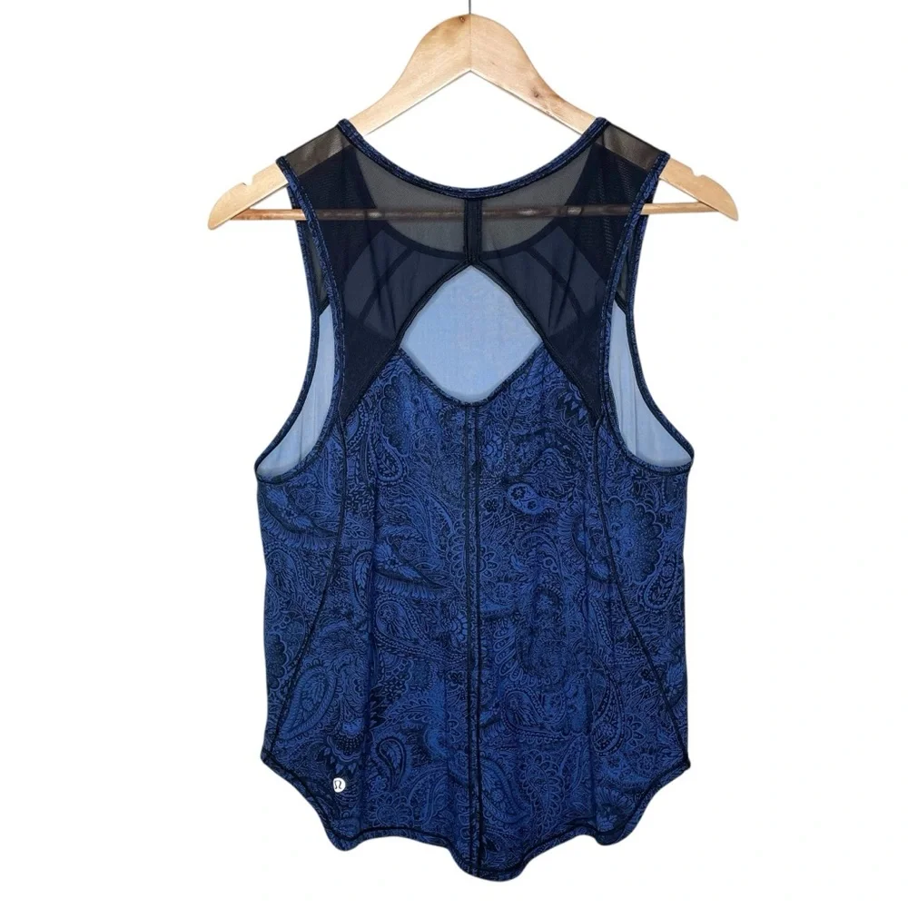 lululemon Sculpt Tank Antique Paisley Blue‎ Black